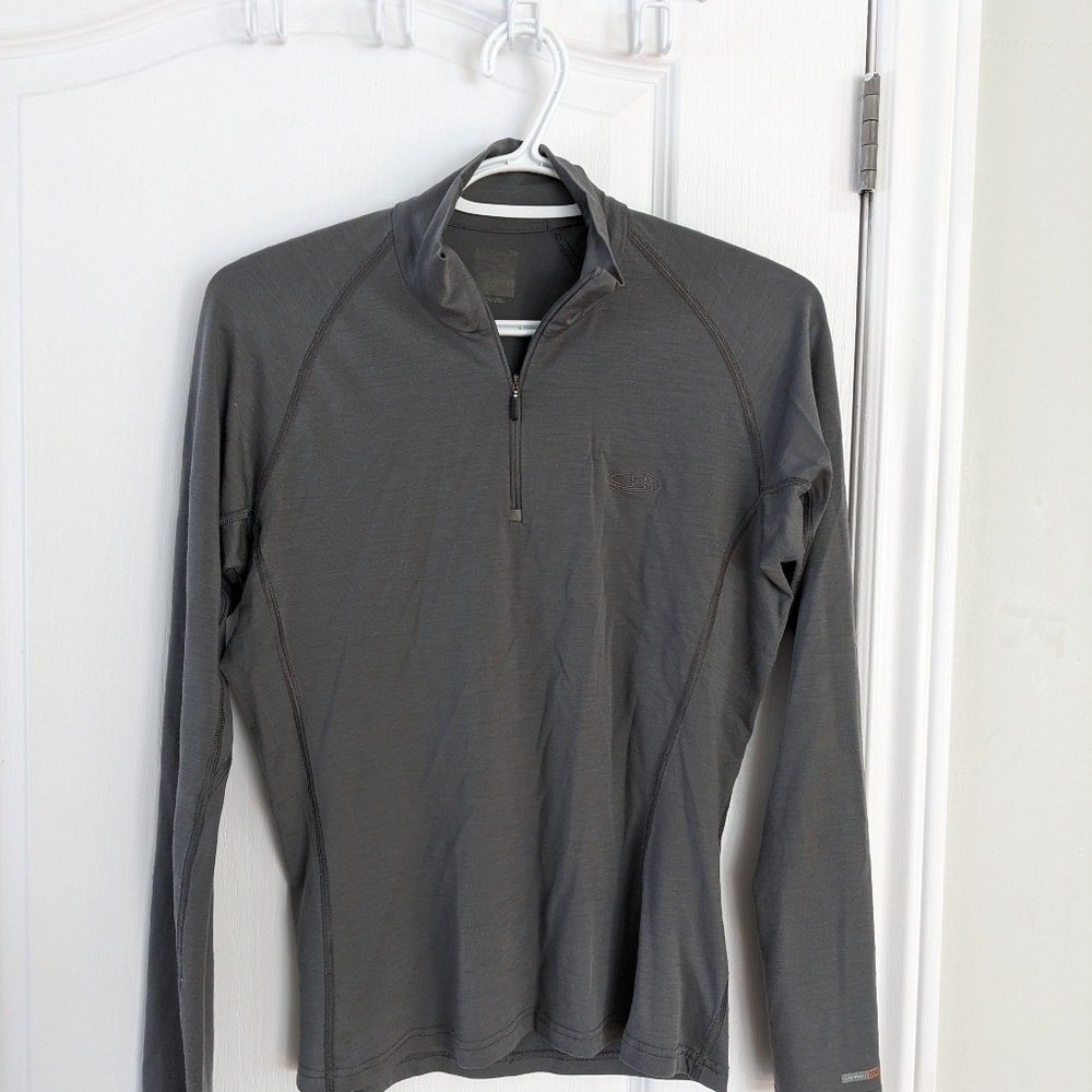 Icebreaker 200 Merino quater zip pull base layer grey Medium R - Picture 3 of 8